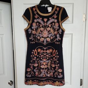 Foxiedox Embroidered Black Dress